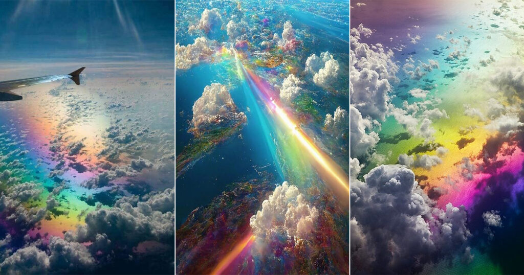 “Mesmerizing Views of a Rainbow from Above: A Rare Gem in the Sky”